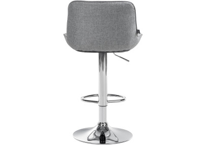 Sgabello da bar Vonore, tessuto, grigio cromo