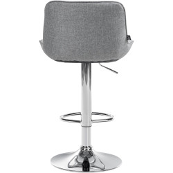 Tabouret de bar Vonore, tissu, chrome gris