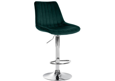 Tabouret de bar Toni velours vert chrome