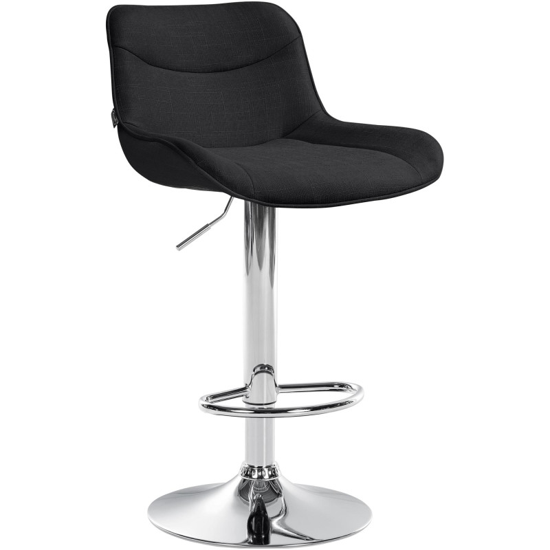 Tabouret de bar Vonore, tissu, chrome noir
