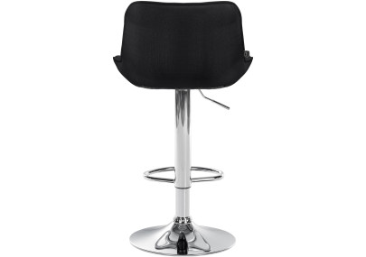 Taburete de bar Vonore, tapizado, cromado, negro
