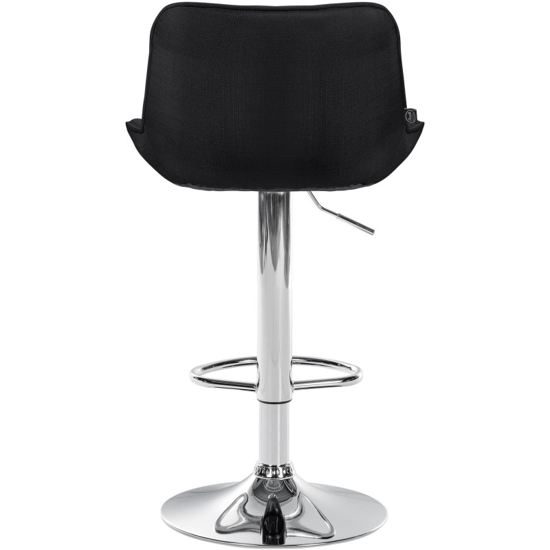 Tabouret de bar Vonore, tissu, chrome noir
