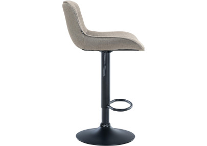 Tabouret de bar Vonore, tissu, taupe noir