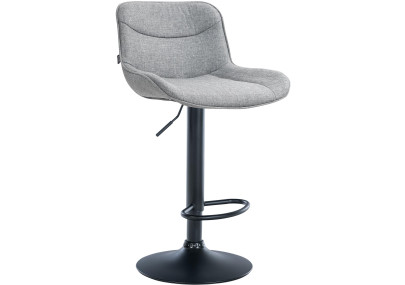 Taburete de bar Vonore, tapizado, negro/gris