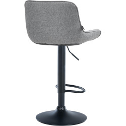 Tabouret de bar Vonore, tissu, noir/gris