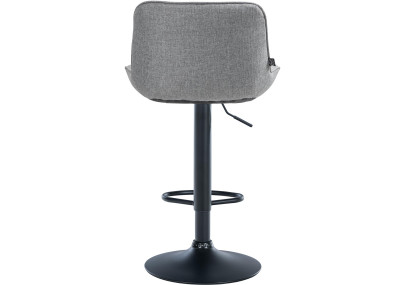 Taburete de bar Vonore, tapizado, negro/gris