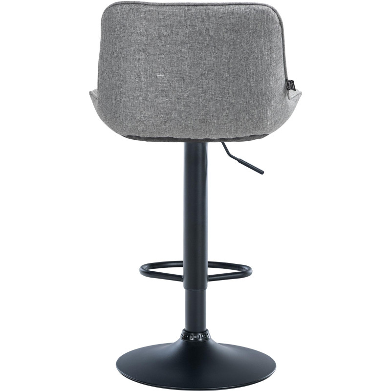 Taburete de bar Vonore, tapizado, negro/gris