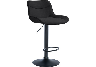 Tabouret de bar Vonore, tissu, noir