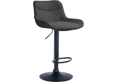 Tabouret de bar Vonore, tissu : noir/gris foncé