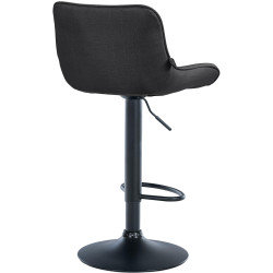 Tabouret de bar Vonore, tissu : noir/gris foncé