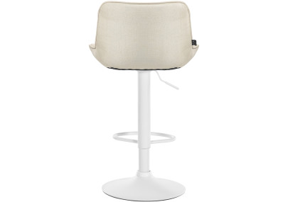 Taburete de bar Vonore, tapizado, blanco/crema