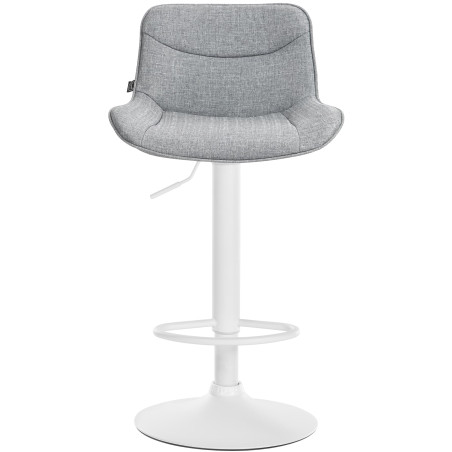 Tabouret de bar Vonore, tissu, blanc/gris