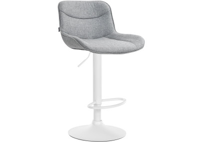 Taburete de bar Vonore, tapizado, blanco/gris