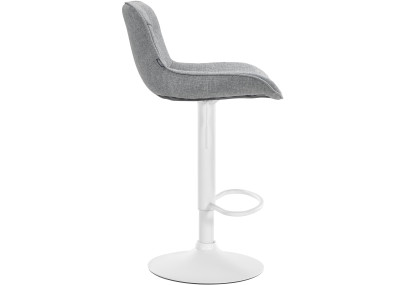 Sgabello da bar Vonore, tessuto, bianco/grigio
