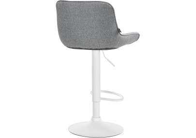 Taburete de bar Vonore, tapizado, blanco/gris