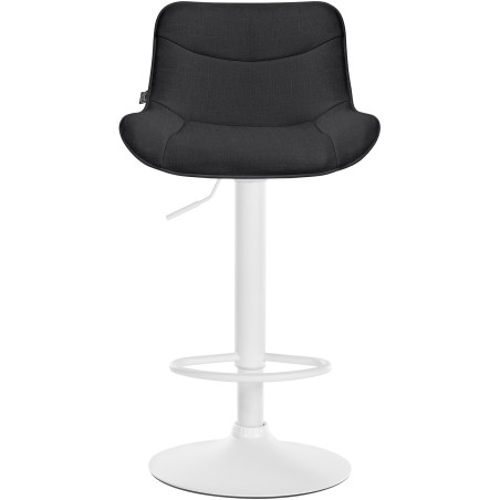 Tabouret de bar Vonore, tissu blanc noir