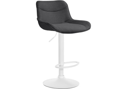 Sgabello da bar Vonore, tessuto bianco/grigio scuro