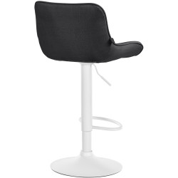 Tabouret de bar Vonore, tissu blanc gris foncé