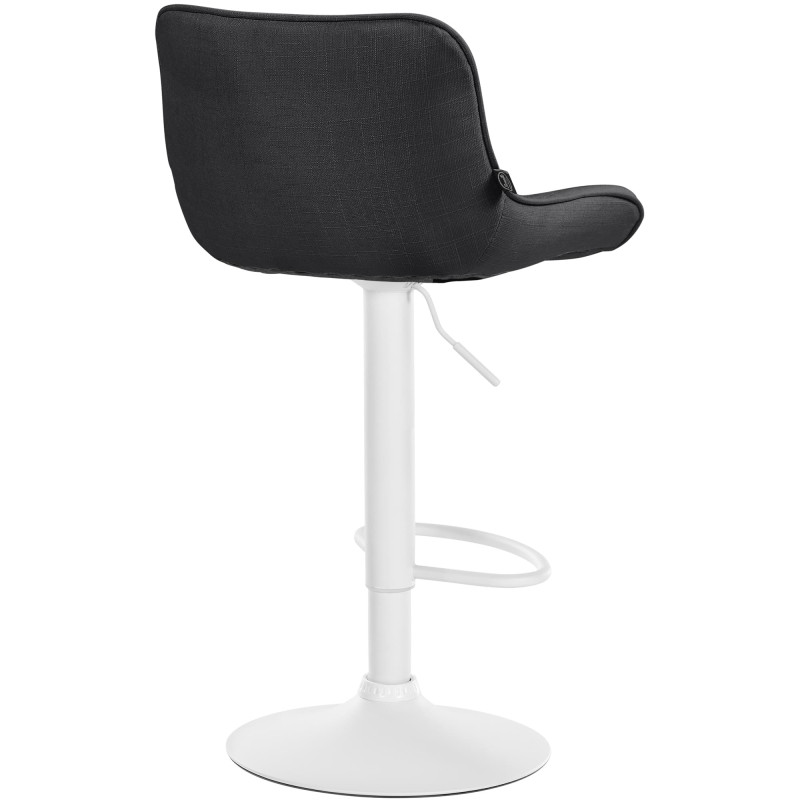Tabouret de bar Vonore, tissu blanc gris foncé