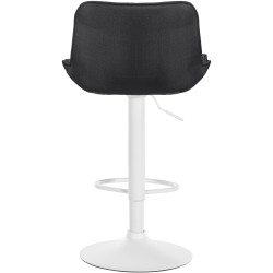 Tabouret de bar Vonore, tissu blanc/gris foncé