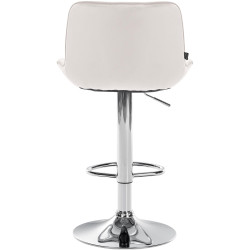 Taburete de bar Vonore, terciopelo, cromo, crema