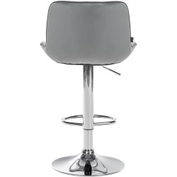 Sgabello da bar Vonore, velluto, grigio cromo