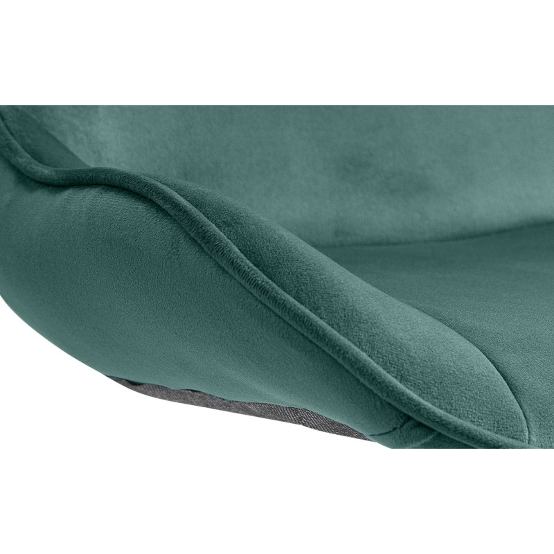 Tabouret de bar Vonore, velours, chrome, vert