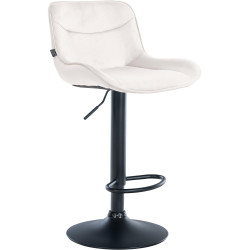 Tabouret de bar Vonore en velours noir crème