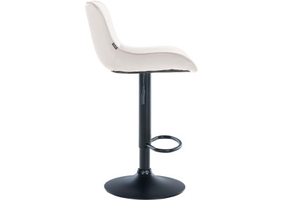 Tabouret de bar Vonore en velours, noir et crème