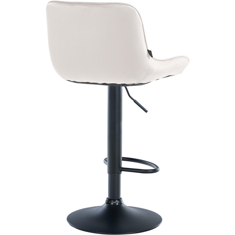 Tabouret de bar Vonore en velours noir crème