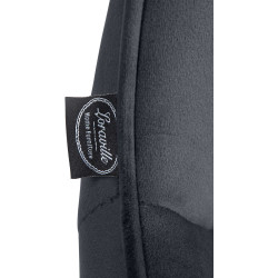 Tabouret de bar Vonore, velours, noir