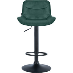 Tabouret de bar Vonore en velours, noir/vert