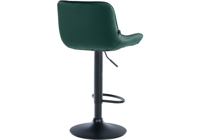 Sgabello da bar in velluto Vonore, nero/verde