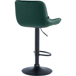 Tabouret de bar Vonore en velours noir vert