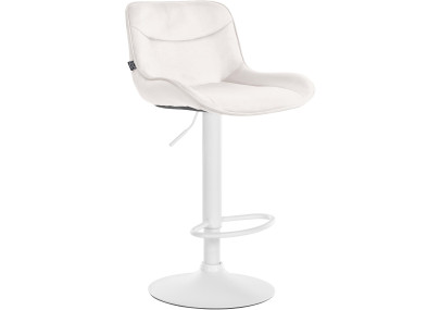 Sgabello da bar in velluto Vonore, bianco/crema
