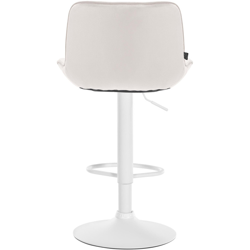 Tabouret de bar Vonore en velours blanc crème
