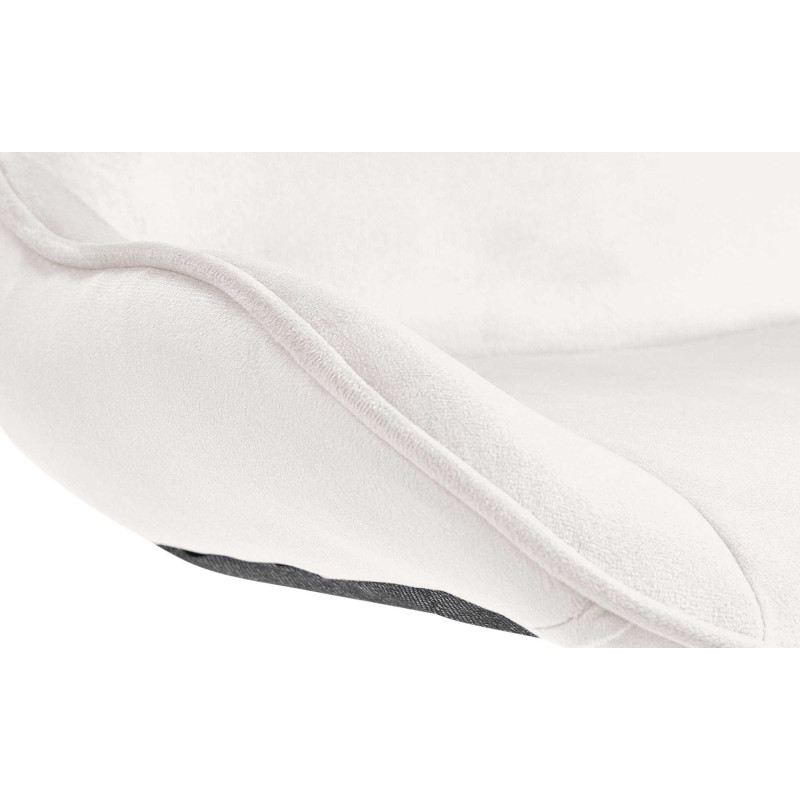 Tabouret de bar Vonore en velours blanc crème