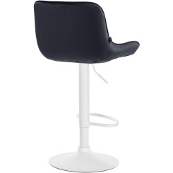 Tabouret de bar Vonore en velours, blanc/noir