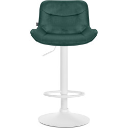 Tabouret de bar Vonore en velours blanc vert