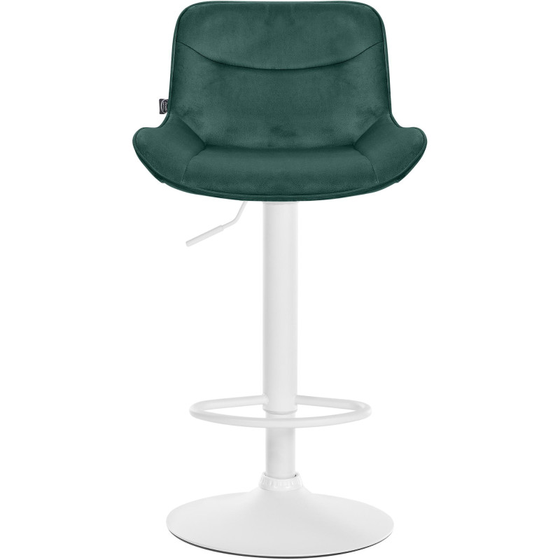 Tabouret de bar Vonore en velours blanc vert
