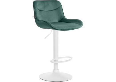Taburete de bar Vonore de terciopelo, blanco/verde