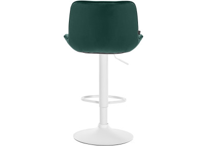 Taburete de bar Vonore de terciopelo, blanco/verde