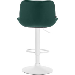 Tabouret de bar Vonore en velours blanc vert