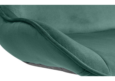 Sgabello da bar in velluto Vonore, bianco/verde