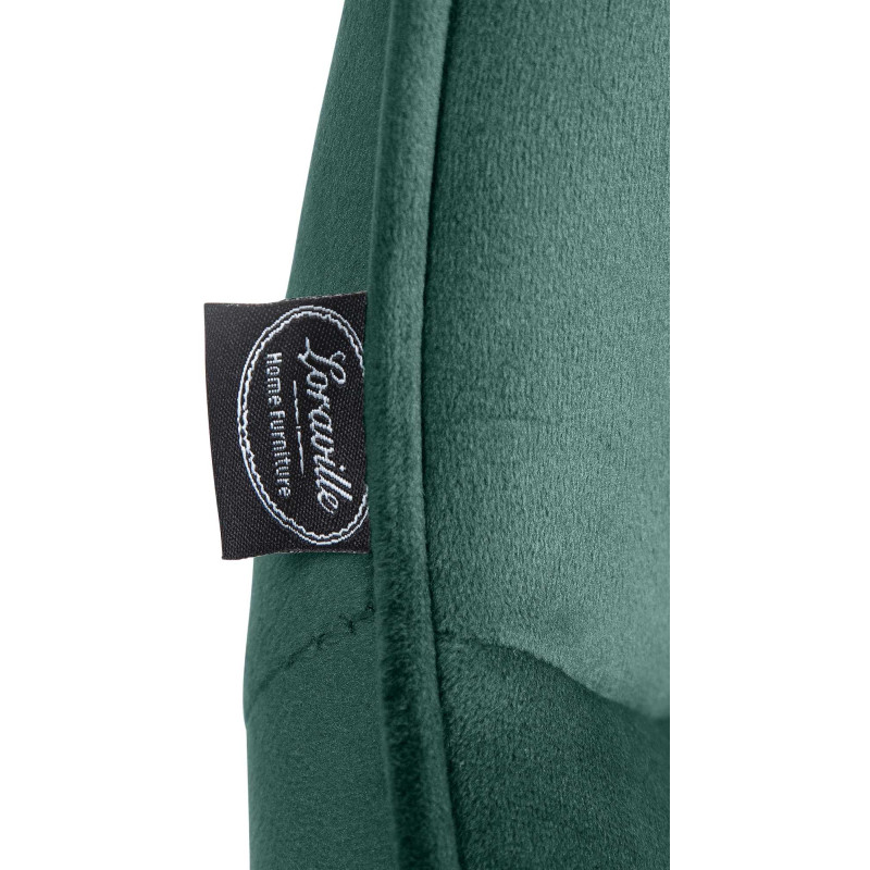 Taburete de bar Vonore de terciopelo, blanco/verde