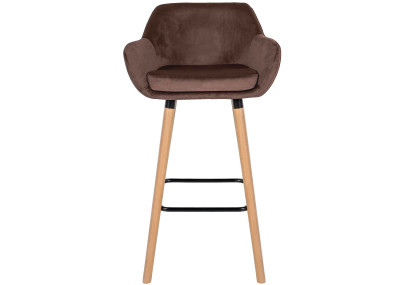 Lot de 2 tabourets de bar Grant velours café