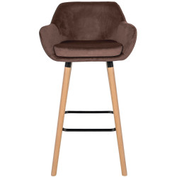 Ensemble de 2 tabourets de bar Grant en velours café