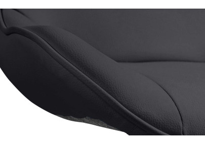 Tabouret de bar Vonore, similicuir, chrome, noir