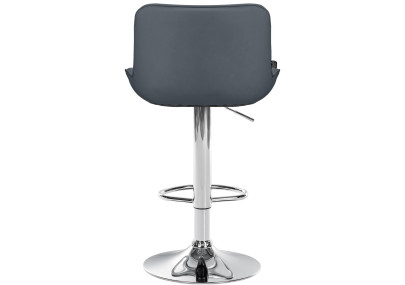 Sgabello da bar Vonore, similpelle, grigio cromo