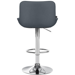 Sgabello da bar Vonore, similpelle, grigio cromo